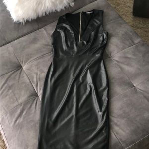 Black, skin tight, midi dress